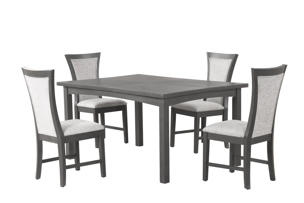 Flair 60" Dining Table & 4 Chairs (5 Pc Set)-Gray
