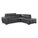 Barre-(2)2-Piece Sectional with Pull-out Bed and Right Chaise with Hidden Storage, Adjustable Headrests image
