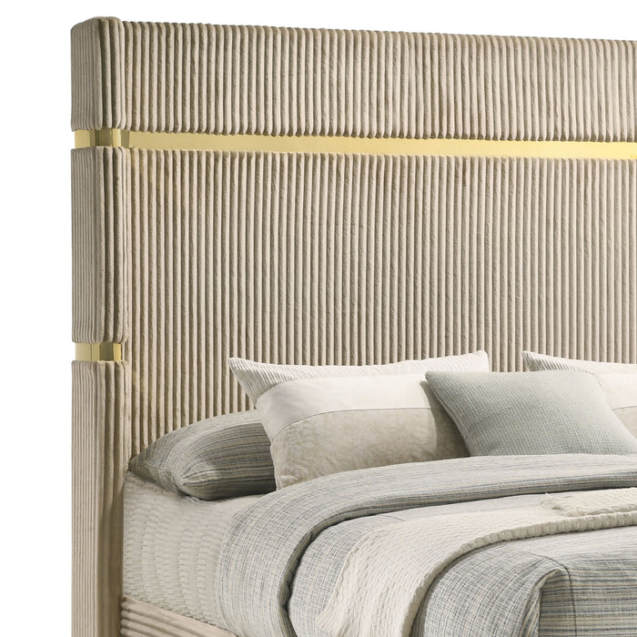 Lucia Eastern King & Queen Bed Beige & Grey