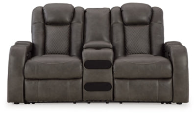 Fyne-Dyme Power Reclining Loveseat with Console - Premium Furniture For Less (CA)