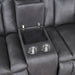 Morello Console Loveseat W/ Dual Recliners-Gray