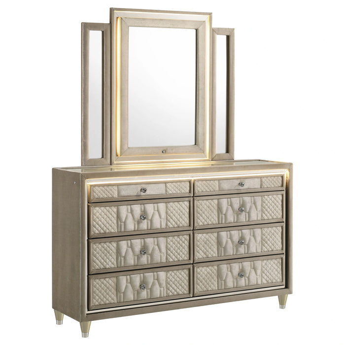 Lorient LED Dresser with LED Mirror - Premium Furniture For Less (CA)