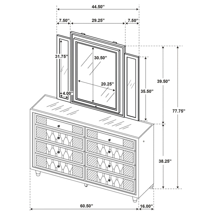 Lorient LED Dresser with LED Mirror - Premium Furniture For Less (CA)