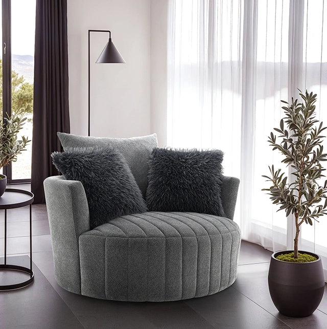 Hoople Channel Tufted Swivel Chair