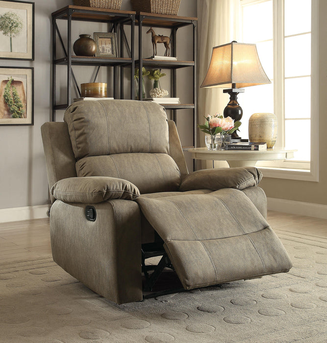 Bina Taupe Polished Microfiber Recliner (Motion) image