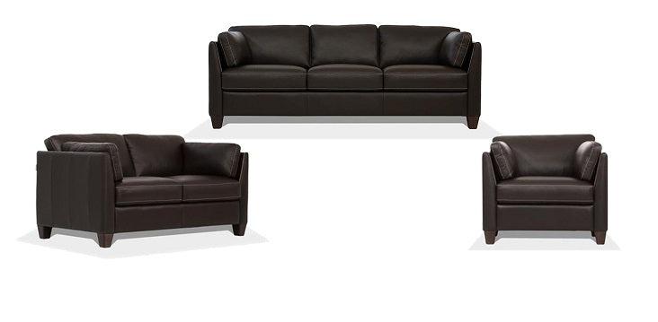 Matias Chocolate Leather Sofa