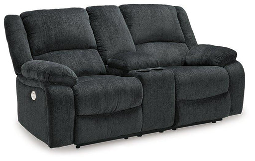 Draycoll Power Reclining Loveseat with Console - Premium Furniture For Less (CA)