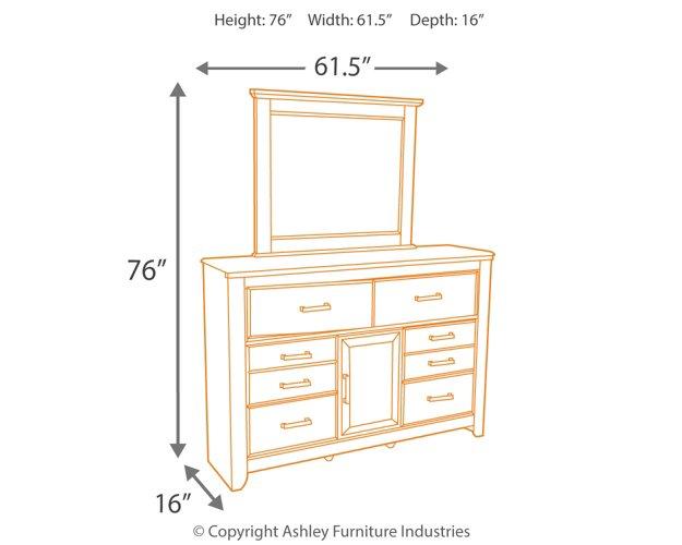 Juararo Dresser and Mirror - Premium Furniture For Less (CA)