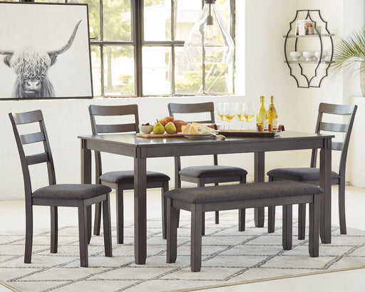 Bridson Dining Table and Chairs with Bench (Set of 6) - Premium Furniture For Less (CA)