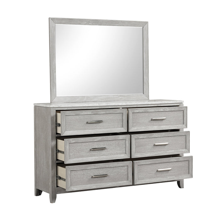 Fiona Landscape Mirror-Mist Gray