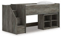 Frandern Loft Bed with Bookcase Storage - Premium Furniture For Less (CA)