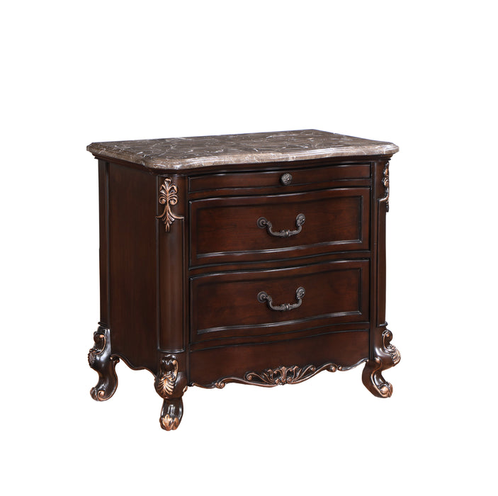 Constantine Nightstand W/Marble Top-Cherry