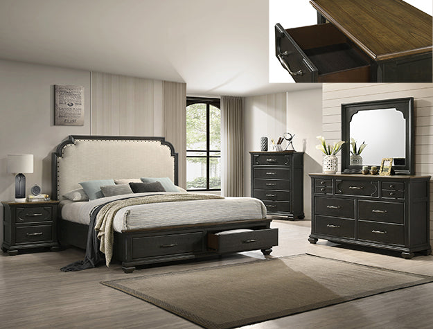 HAMILTON QUEEN STORAGE BED HEADBOARD
