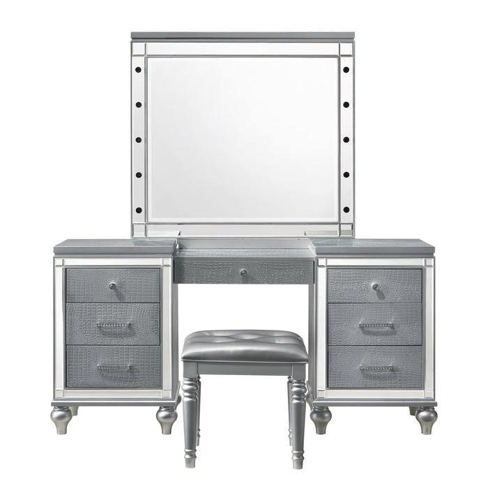 Valentino Dressing Table Mirror (Bulbs Not Included)-Silver