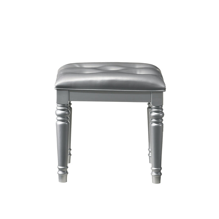 Valentino Dressing Table Stool-Silver