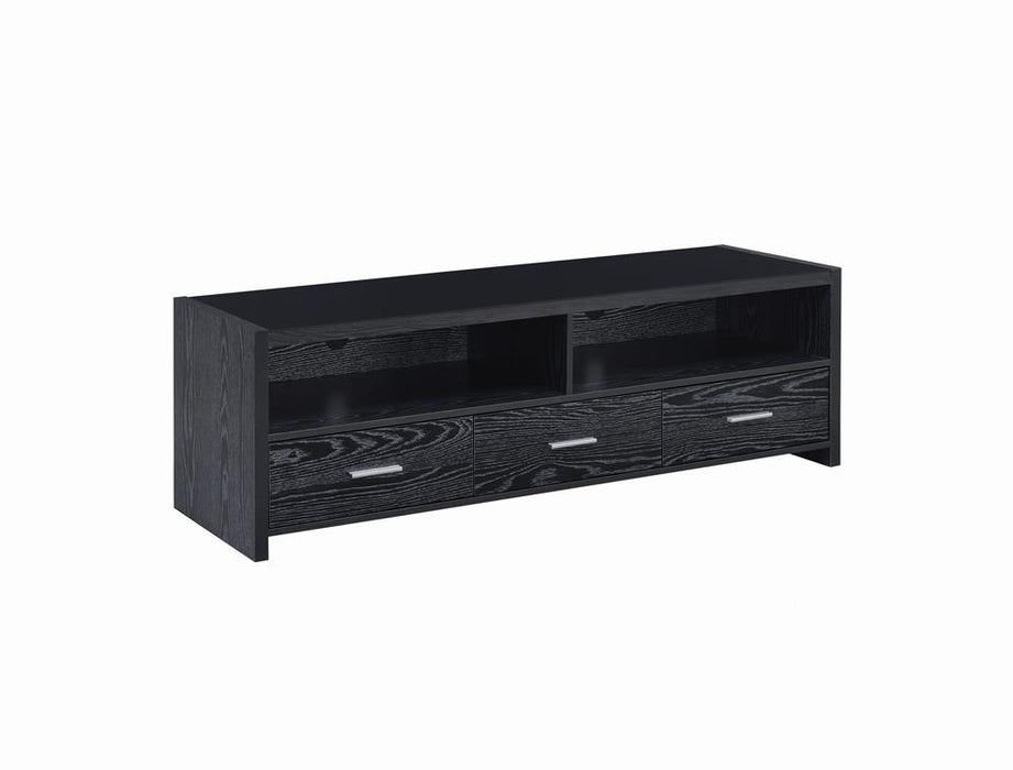 Alton 62" 3-drawer TV Console Black Oak