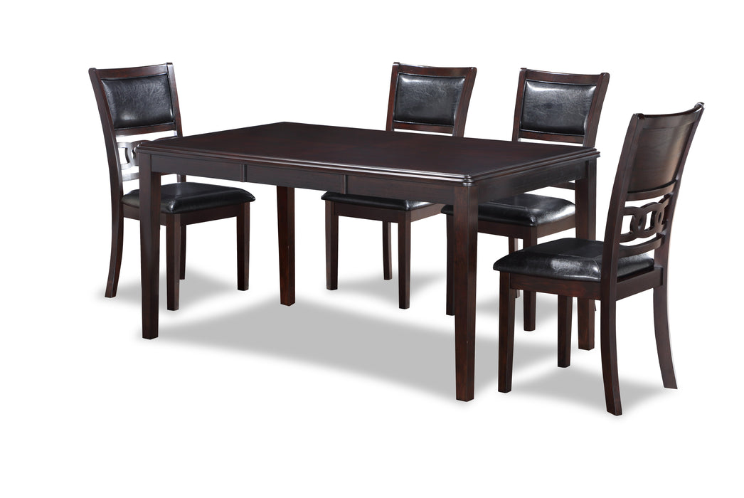Gia 5 Pc 60" Dining Table & 4 Chairs-Ebony