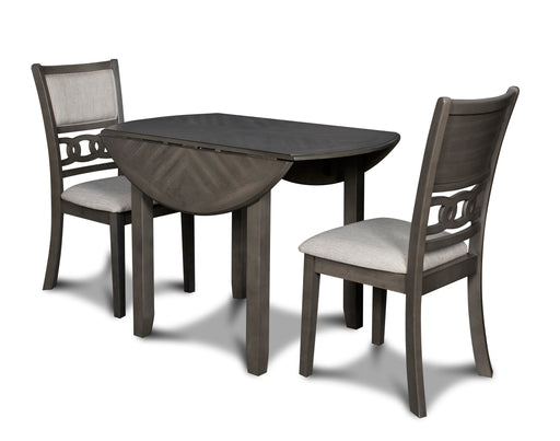 Gia 3 Pc 42" Drop Leaf Dining Table & 2 Chairs-Gray