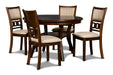 Gia 5 Pc 47" Round Dining Table & 4 Chairs-Cherry