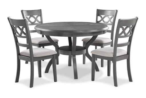 Cori Round Dining 5 Pc Set-Gray