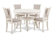 Amy 5 Pc 47" Round Dining Set- Bisque