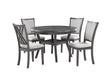 Amy 5 Pc 47" Round Dining Set-Gray