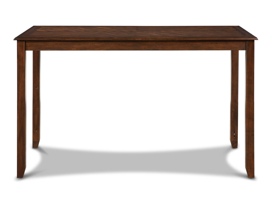 Amy 5 Pc 60" Counter Storage Table+Chairs-Brown Cherry