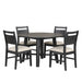 Sable Crest 5 Piece Round Dining Table & 4 Chairs-Black