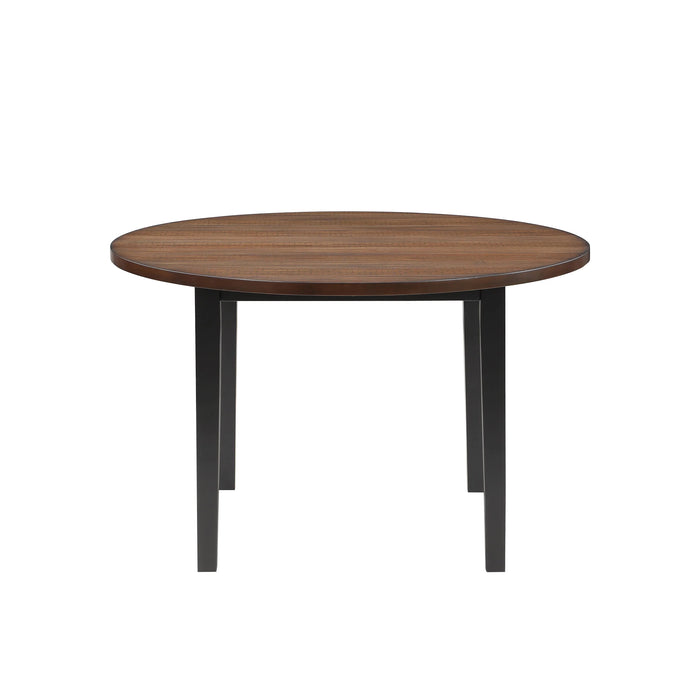 Potomac 48" Round Dining Table & 4 Chairs-Brown/Black