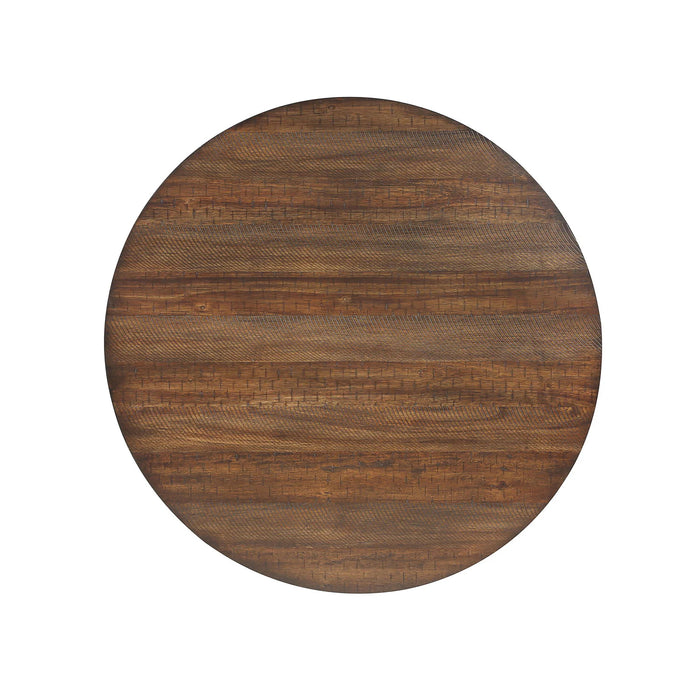 Potomac 48" Round Dining Table & 4 Chairs-Brown/Black