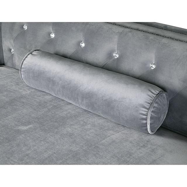 Amie Glam Gray & Black Sectional w/Storage