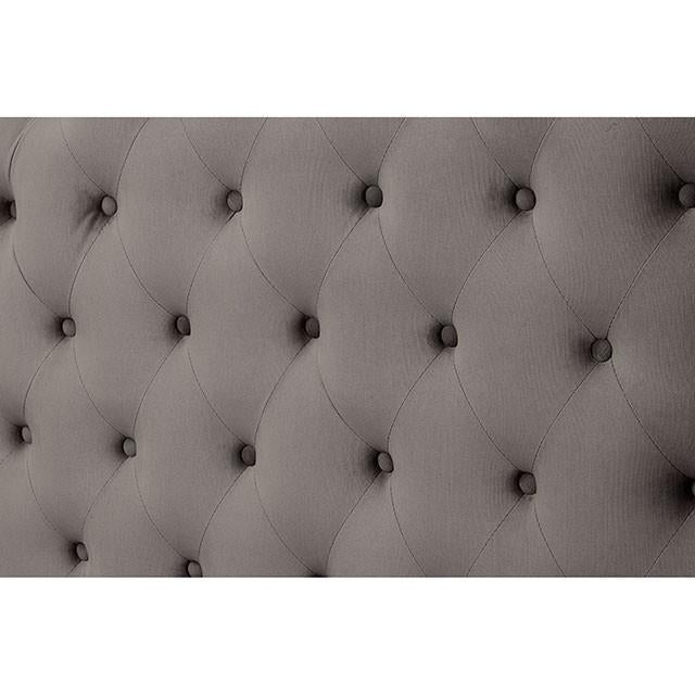 Cayla Cal.King, E.King, & Queen Bed Silver & Grey