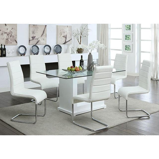 Eva White/Clear Dining Table - Premium Furniture For Less (CA)