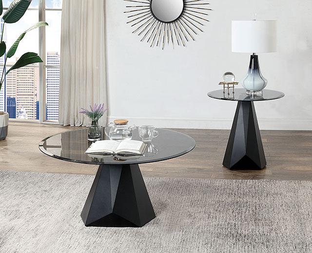 BISHOP End Table, Black/Gray - Premium Furniture For Less (CA)