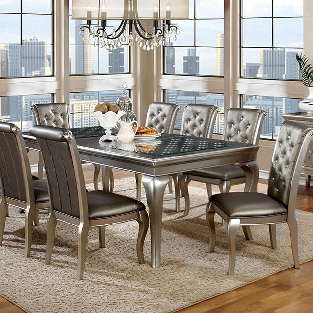 Amina Champagne Dining Table - Premium Furniture For Less (CA)