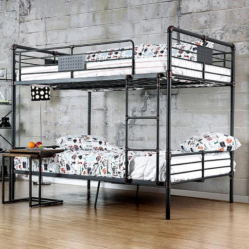 Olga I Antique Black Full/Full Bunk Bed - Premium Furniture For Less (CA)