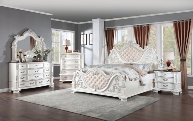 ESPARANZA E.King Bed, Pearl White