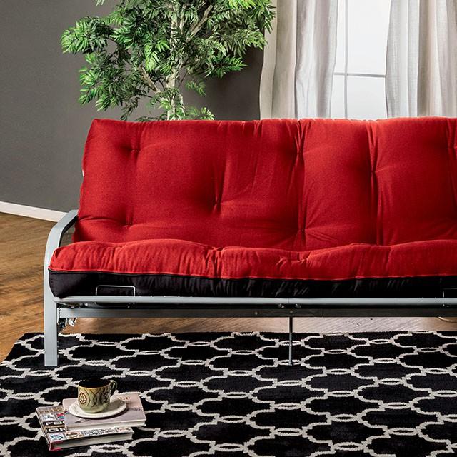 KNOX Red 8" Red/Black Futon Mattress w/ Inner Spring image