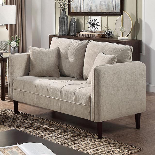 LYNDA Loveseat w/ Pillows, Light Gray image