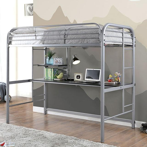 Opal Iii Black & Silver Twin Loft Bed - Premium Furniture For Less (CA)