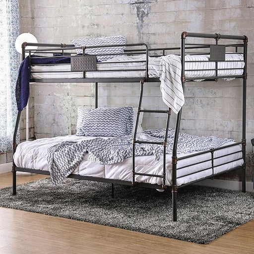 Olga I Antique Black Full/Full Bunk Bed - Premium Furniture For Less (CA)