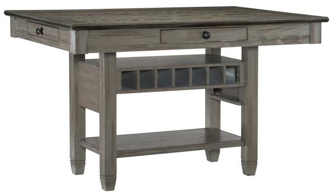 Granby Counter Height Dining Table in Coffee and Antique Gray 5627GY-36