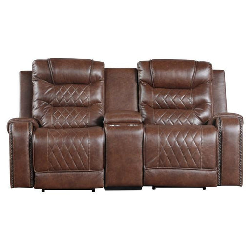 Putnam Power Double Reclining Loveseat in Brown 9405BR-2PW image