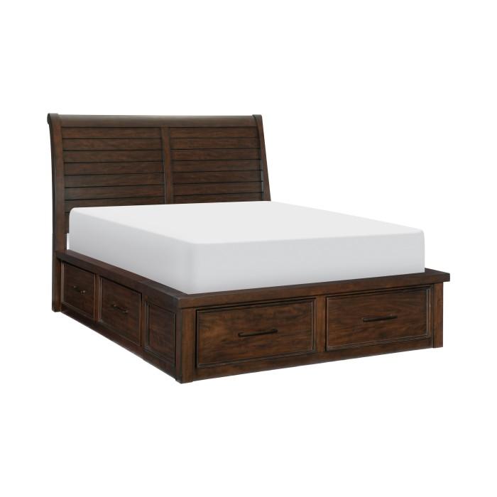 Logandale (4) California King Platform Bed with Footboard Storage