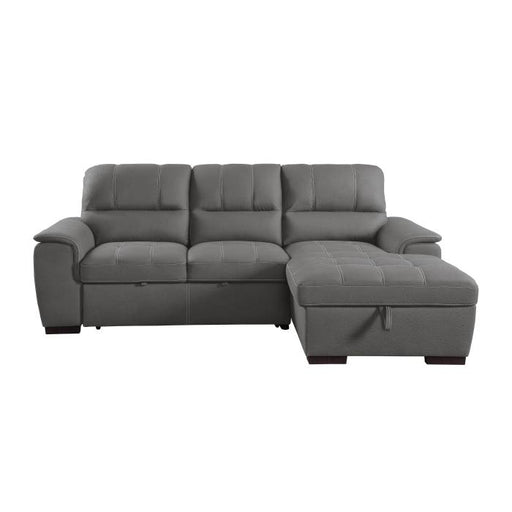 9858GYSC - (2)2-Piece Sectional with Pull-out Bed and Right Chaise with Hidden Storage image