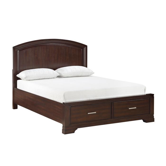 1520CH-1-Bedroom (3) Queen Platform Bed with Footboard Storage