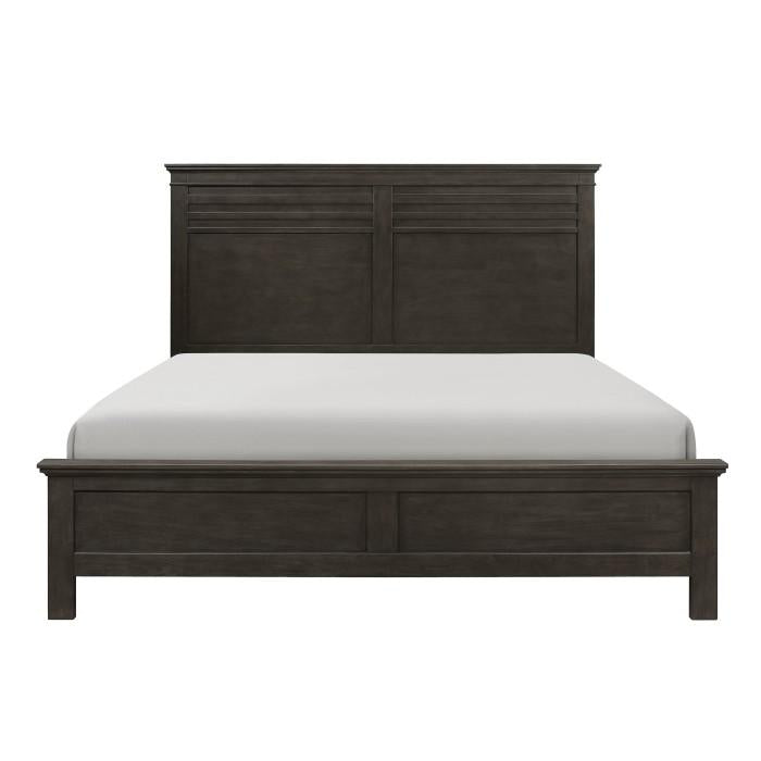 Blaire Farm Queen Panel Bed in Saddle Brown Wood 1675-1