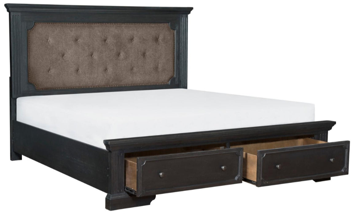 Bolingbrook Queen Upholstered Storage Platform Bed in Coffee 1647-1