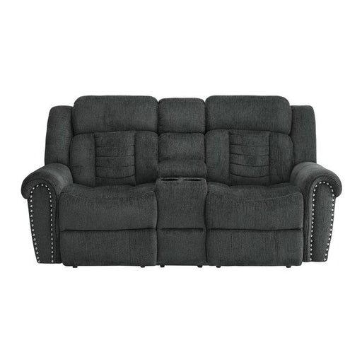 Nutmeg Double Reclining Loveseat in Charcoal Gray 9901CC-2 image