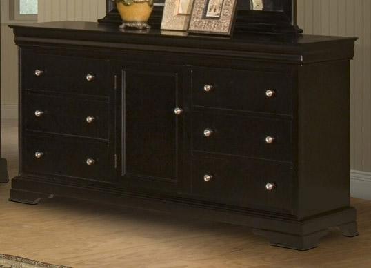 New Classic Belle Rose 6 Drawer Dresser in Black Cherry Finish